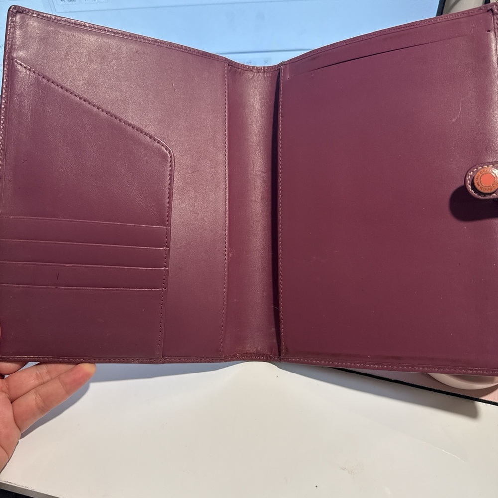 Coach Pink and Purple Leather Planner Notebook Cover - Picture 3 of 5